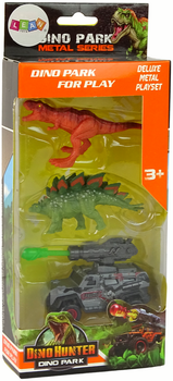 Zestaw figurek Lean Toys Dinozaury + Samochód 3 szt (5905679074923)