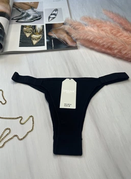 Жіночі трусики бразиліани Diana Intimates рубчик розмір M Чорний