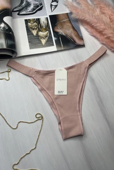 Жіночі трусики бразиліани Dyana Intimates рубчик розмір XL Пудровий