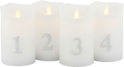 Zestaw świec Sirius Sara Silver LED 13 cm 4 szt (5707310504055)