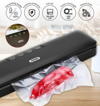 Вакууматор для еды влажных и сухих продуктов вакуумный упаковщик Mesko MS 4492 (02796)