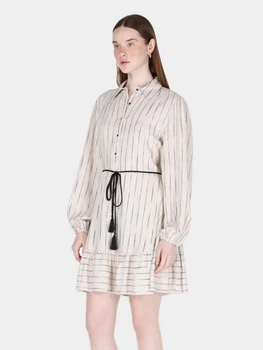 Сукня-сорочка коротка осіння жіноча Colin's CL1073354LBG L Light Beige (8684112599595)