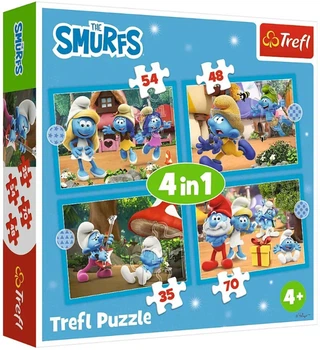 Пазли Trefl 4 в 1 - Село Смурфів / The Smurfs / 207 елементів (34656)
