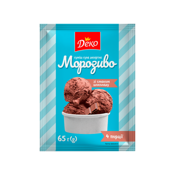 Мороженое со вкусом шоколада 65г ТМ Деко