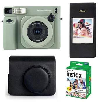 Набор камера Fujifilm Instax Wide 400, Фотобумага 20 шт, Чехол, Фотоальбом на 64 фото, Чёрный