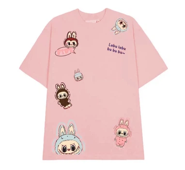 Футболка з Лабубу (Labubu) Oversize Рожева