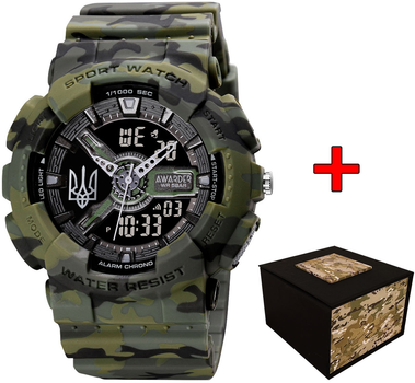 Наручные часы Awarder 005 Camo Green Тризуб серебро