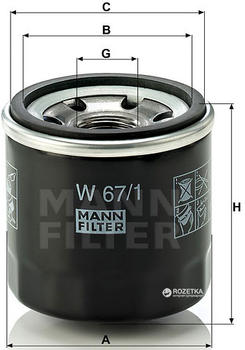 Фильтр масляный MANN W 67/1