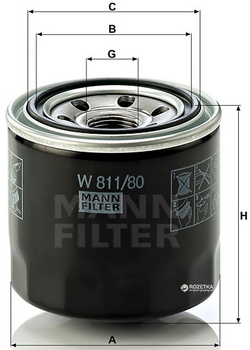 Фильтр масляный MANN W 811/80 - W 817/80