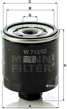 Фильтр масляный MANN W 712/52-W 712/53-W712/39