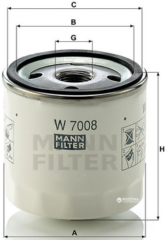 Фильтр масляный MANN W 7008 - W 712/81 - W 712/37