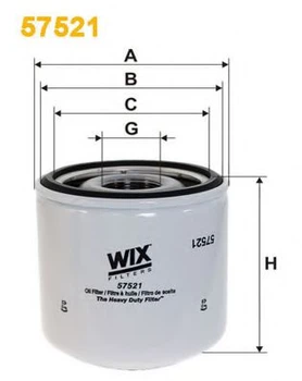 Фильтр масляный Bogdan A Wix Filters (57521) WIX Filters (57521)