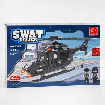 Детский конструктор Ausini. “Полицейский вертолет”, 231 деталей. Black (107507)