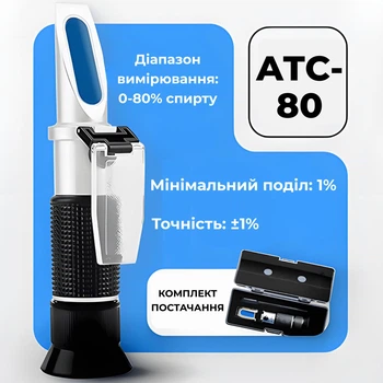 Рефрактометр для спирта 0-80% ATC-80