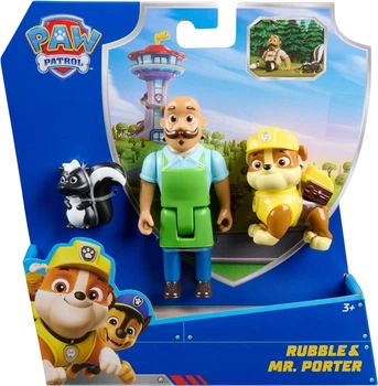 Kolekcjonerskie figurki Paw Patrol Rubble, Mister Porter i Skunks (681147068049)