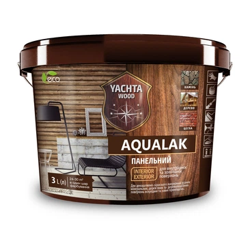 Лак акриловый панельный глянцевый 3 л AQUALAK "Yachta Paint"