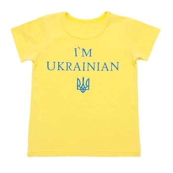 Футболка дитяча стрейч-кулір Арлекін I'M UKRAINIAN 2255-452 56 92 см - 98 см Лимонна
