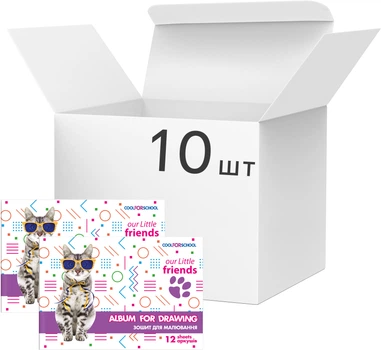 Набор альбомов для рисования Cool For School 12 листов на скобе 10 шт (CF60905-02)