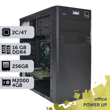 Офисный ПК PowerUp #49 Core i3 6100 / 16 GB / SSD 256GB / NVIDIA Quadro M2000 4GB для работы с базами данных бухгалтерскими программами с графикой