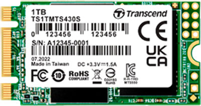 SSD диск Transcend MTS430S 1TB M.2 SATA III 3D NAND TLC (TS1TMTS430S)