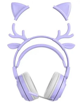 Бездротові навушники зі знімними вушками кота та оленя E-SPORT ATD SY-Т25 (Purple)