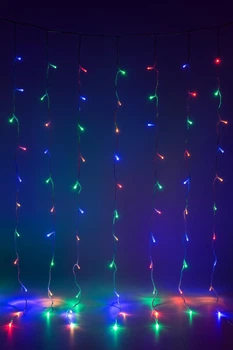 Светодиодная гирлянда-бахрома, 5 м, 163 л, мигающая, RGB, IP44 (950149)