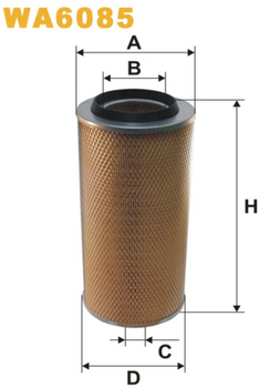 Фильтр воздушный WIX Filters Avia, Daf, Ebro, Faun , Ford, Iveco, Liebherr, M.A.N., Pegaso, Renault (RVI), Steyr, Tam, ABG, Atlas Copco, Bomag, Case-IH, Claas, Deutz Fahr, Fendt, John Deere, Linde, Volkswagen (WA6085)