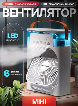 Настільний вентилятор з охолодженням та зволоженням Mini Air Conditioner