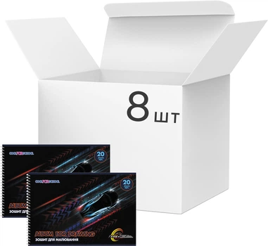 Набор альбомов для рисования Cool For School Speed на пружине 20 листов 8 шт (CF60903-06)