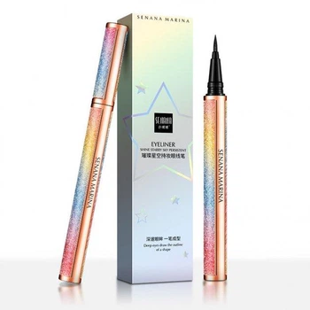 Подводка – фломастер для глаз Senana Marina Eyeliner Shine Starry Sky Persistent, водостойкая, черная, 0.8 мл