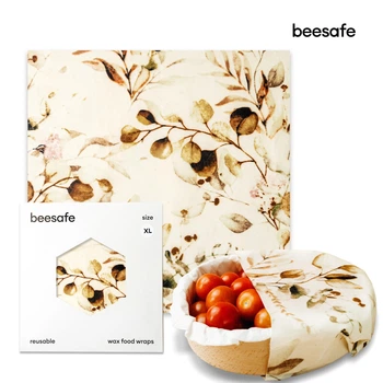 Вощанка багаторазова воскова серветка Beesafe обгортка для зберігання продуктів велика XL Бавовна
