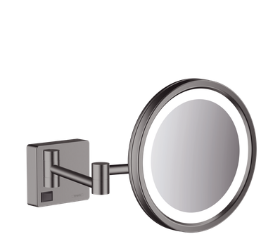 Зеркало для бритья hansgrohe AddStoris 41790340 с подсветкой LED черный матовый хром