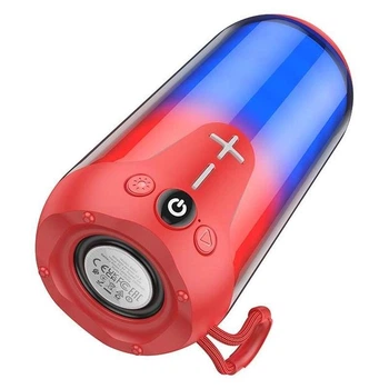 Портативна бездротова Bluetooth колонка акустика Borofone BR33 з RGB підсвічуванням |BT5.0, 10W, USB, TF, AUX, FM, TWS| Червоний