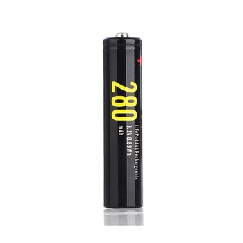 Аккумулятор 10440/AAA LiFePo4 Soshine 10440-3.2-280 280mAh, 0.84A, 3.6/3.2/3.0V, Black