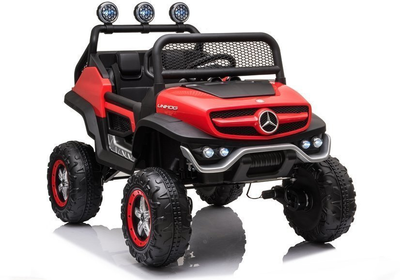 Samochód elektryczny dla dzieci Lean Toys Mercedes Unimog S Czerwony (5908275996095)