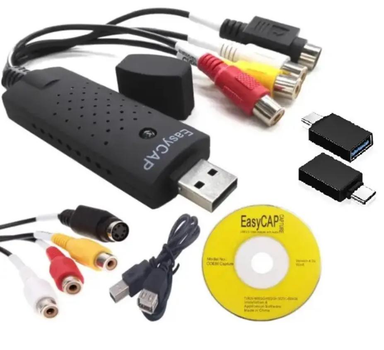 EasyCAP USB Type-C Video Capture — адаптер видеозахвата для оцифровки VHS, TV, DVD, совместимый с Linux, Ubuntu, Raspberry Pi, Windows