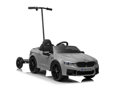 Samochód elektryczny dla dzieci Lean Toys BMW M5 SX2118 z platformą dla rodzica lakierowany Srebrny (5904204755788)