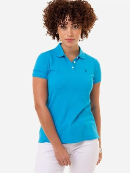Поло женское U.S. Polo Assn Solid Pique Polo 2164412-ZH00A S Голубое (134991928313)
