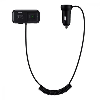 FM‑трансмітер + зарядка Baseus FM Launcher S‑16 10W (2*USB-А)