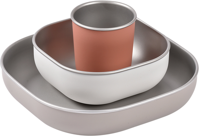 Набір дитячого посуду Beaba Inox Terracotta (913584)