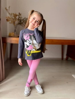 Комплект лонгслив и лосины с принтом Minnie Mouse, для девочки, 122 см (2647146841-KID)