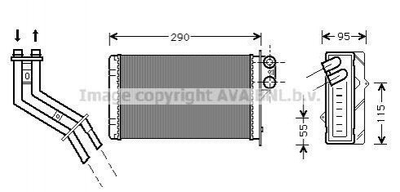 Радиатор печки AVA COOLING RT6227 Renault Scenic, Megane 7701204993, 7701204992, 7701205450