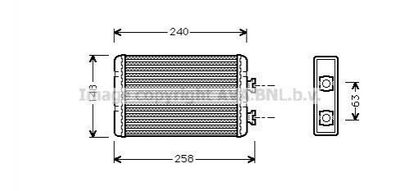 Теплообмінник, Система опалення салону AVA COOLING BWA6210 BMW 3 Series 8372771, 64118372771