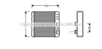 Теплообмінник, Система опалення салону AVA COOLING BWA6211 BMW 3 Series, X3 64118372783, 8372783