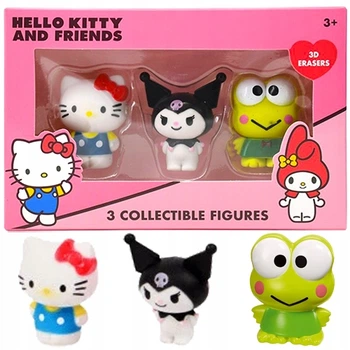 Фигурка Hello Kitty и ее друзья (Хелло Китти, Куроми, Кероппи), набор из 3 резинок