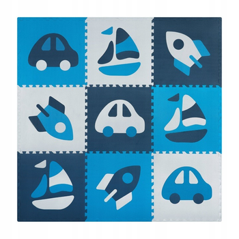 Mata piankowa dla dzieci RICOKIDS 180 x 180 cm 9 szt niebieska (5903890604141)