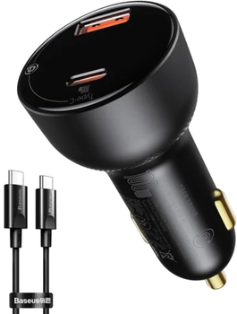 Автомобильное зарядное устройство Baseus Superme Digital Display PPS Dual Quick Charger Black (TZCCZX-01)
