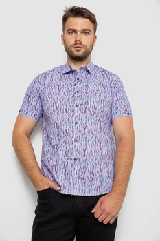 Сорочка чоловіча з принтом, колір бузковий, 214R6917-8, 4XL
