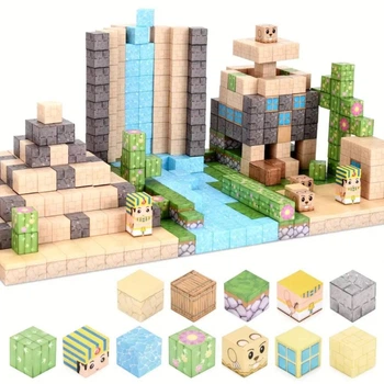 Магнитный конструктор 100шт кубики на магнитах Майнкрафт блоки Minecraft Египет