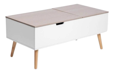 Stolik kawowy HOMLA ANZABI z podnoszonym blatem 105 x 50.5 x 43.5 cm biały (5906496712050)
